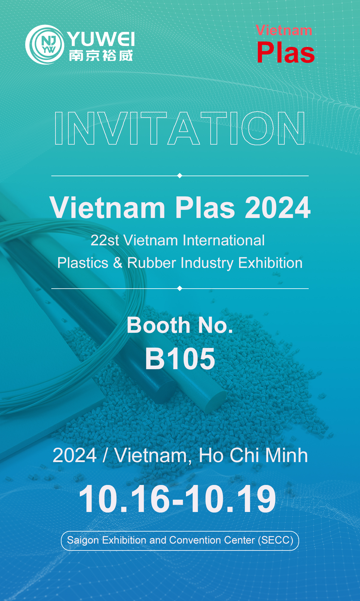 Nanjing Yuwei appeared at the International Plastic and Rubber Industry Exhibition in Ho Chi Minh City, Vietnam